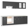 vidaXL Meubles de cuisine 8 pcs avec plan de travail Gris Agglom&eacute;r&eacute;