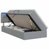 vidaXL Lit de rangement LED avec matelas Gris clair 90 x 190 cm Tissu