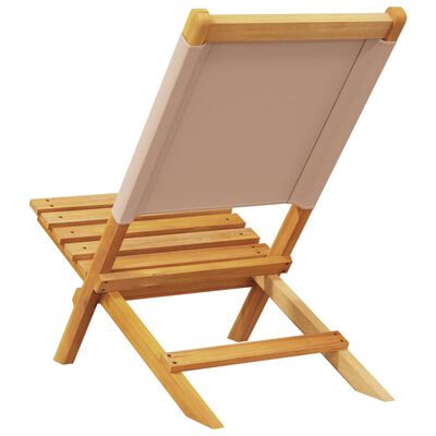 vidaXL Chaises de jardin lot de 2 taupe bois d'acacia massif et tissu