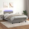 vidaXL Sommier &agrave; lattes de lit avec matelas LED gris clair 120x190 cm