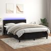 vidaXL Sommier &agrave; lattes de lit avec matelas LED Noir 140x190cm Velours