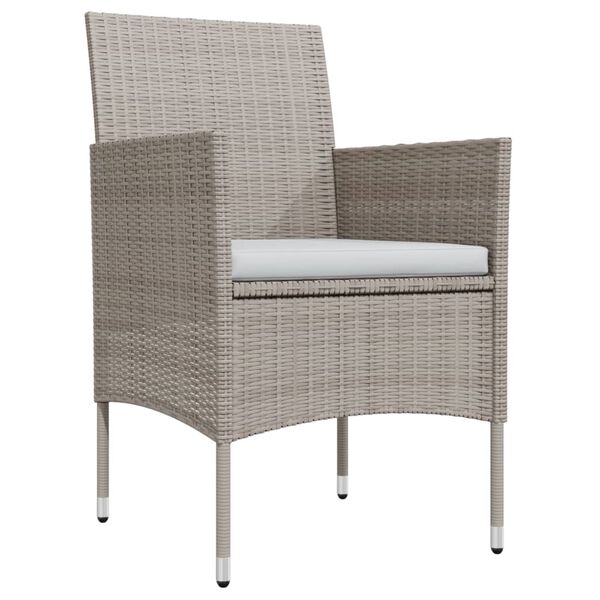vidaXL Ensemble &agrave; manger de jardin coussins 7 pcs Beige/noir