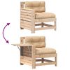 vidaXL Canap&eacute; de jardin accoudoir avec coussin bois massif de pin