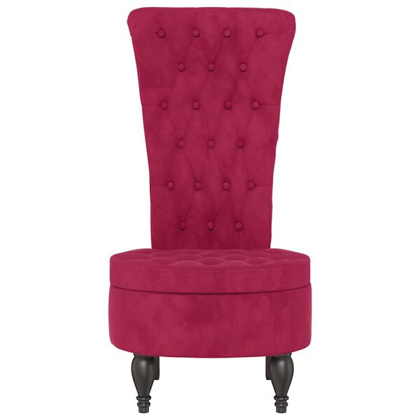 vidaXL Chaise &agrave; dossier haut rouge bordeaux conception de bouton