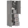 vidaXL Buffet haut Sonoma gris 69,5x34x180 cm Bois d'ing&eacute;nierie