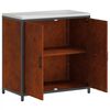 vidaXL Rangement de cuisine avec &eacute;tag&egrave;re Rouill&eacute; 60 x 50 x 92 cm Acier