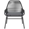 vidaXL Ensemble &agrave; manger de jardin et coussins 5 pcs noir rotin verre