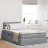 vidaXL Lit avec rangement et LED Gris clair 120 x 190 cm tissu