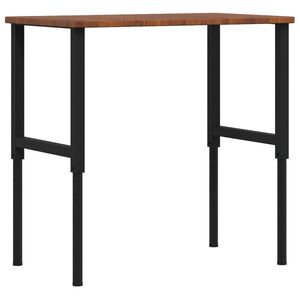 vidaXL &Eacute;tabli marron fonc&eacute; bois de ch&ecirc;ne massif rectangulaire