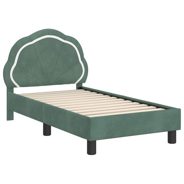 vidaXL Cadre de lit pour tout-petit avec t&ecirc;te de lit Vert Mer