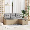 vidaXL Ensemble de Canap&eacute;s 4 pcs Beige et Gris clair polyrotin