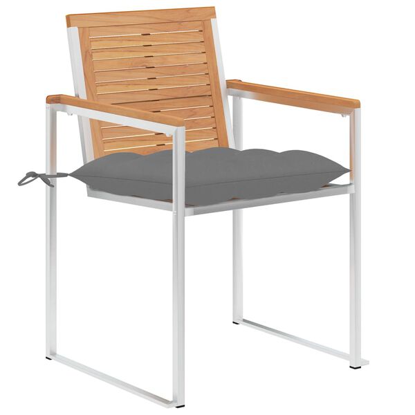 vidaXL Chaises de jardin lot de 8 avec coussins Bois de teck massif
