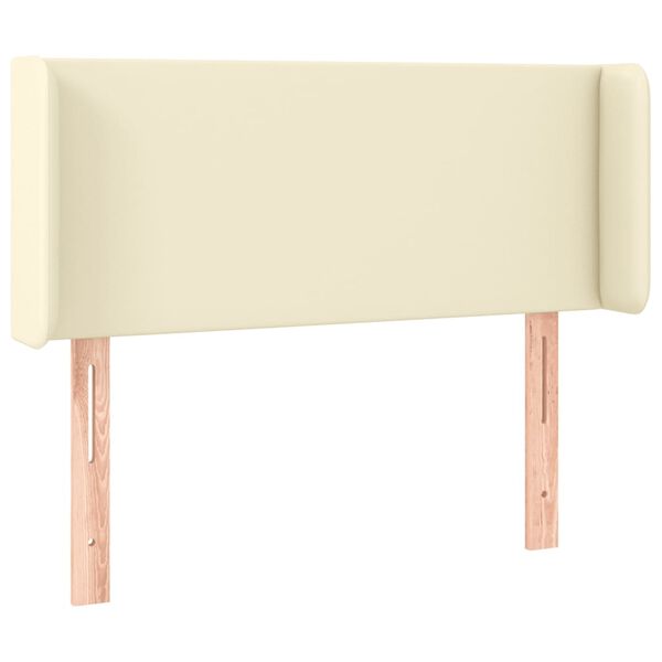 vidaXL T&ecirc;te de lit avec oreilles Cr&egrave;me 103x16x78/88 cm Similicuir