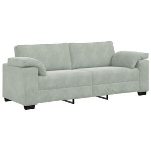 vidaXL Canap&eacute; &agrave; 3 places gris clair 220x77x82 cm Velours
