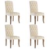 vidaXL Chaises &agrave; manger lot de 4 beige tissu &agrave; l'aspect de lin