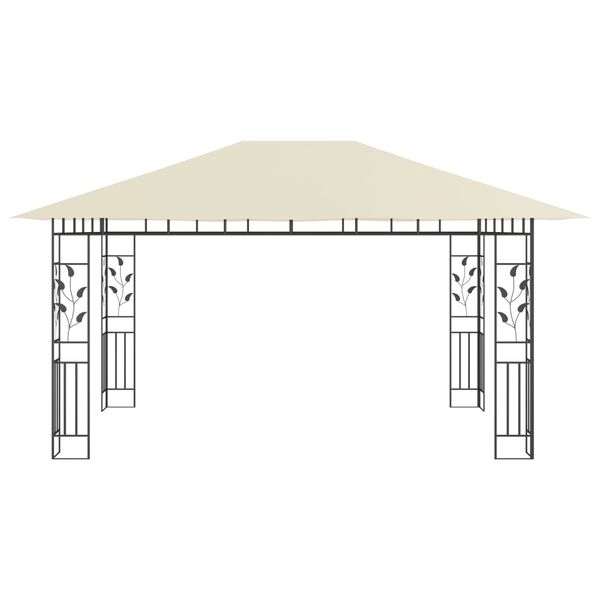 vidaXL Belv&eacute;d&egrave;re avec moustiquaire 4x3x2,73 m Cr&egrave;me 180 g/m&sup2;