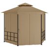 vidaXL Belv&eacute;d&egrave;re avec parois 3,1x2,7 m Taupe