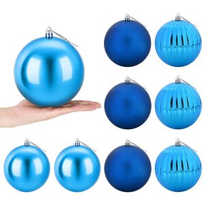 vidaXL Ensemble de boules de No&euml;l XL 9 pc Bleu &Oslash; 15 cm Plastique