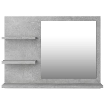 vidaXL Miroir de salle de bain gris béton 60x10,5x45cm bois ingénierie