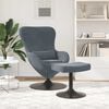 vidaXL Chaise &OElig;uf avec Pouf Gris fonc&eacute; Velours