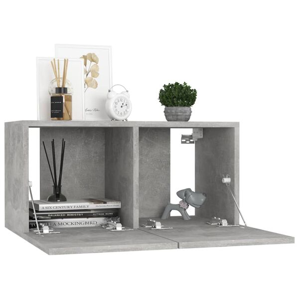 vidaXL Ensemble de meubles TV 3 pcs Gris b&eacute;ton Bois d'ing&eacute;nierie