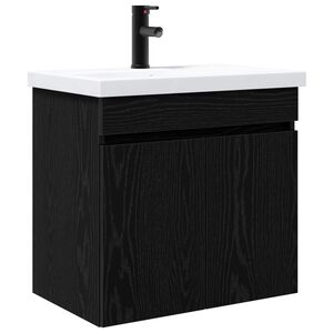 vidaXL Meuble de salle de bain avec robinet Ch&ecirc;ne noir