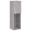 vidaXL Unit&eacute;s murales TV avec LED 4 pcs gris sonoma bois d'ing&eacute;nierie