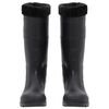 vidaXL Bottes de pluie avec chaussettes amovibles noir taille 42 PVC