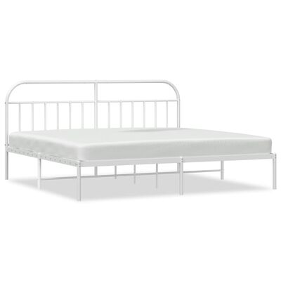 vidaXL Cadre de lit métal sans matelas et tête de lit blanc 193x203 cm