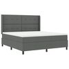 vidaXL Lit &agrave; ressorts avec matelas Gris fonc&eacute; 180 x 200 cm tissu