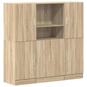 vidaXL Ensemble d'armoires de cuisine 3 pcs ch&ecirc;ne sonoma