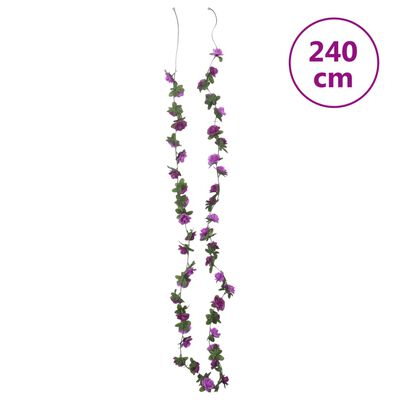 vidaXL Guirlandes de fleurs de Noël 6 pcs violet clair 240 cm