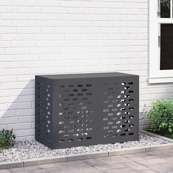 vidaXL Housse de climatiseur Anthracite 100 x 50 x 70 cm Acier