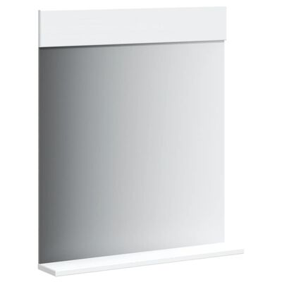 vidaXL Miroir de salle de bain avec étagère BERG blanc bois massif