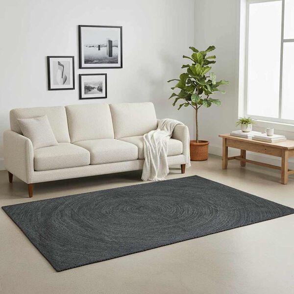 vidaXL Tapis de surface Rectangulaire Gris fonc&eacute; 240 x 340 cm Jute