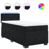 vidaXL Sommier &agrave; lattes de lit et matelas Noir 80x200 cm Velours