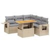 vidaXL Salon de jardin avec coussins 6 pcs beige r&eacute;sine tress&eacute;e