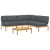 vidaXL Ensemble de Canap&eacute;s 4 pc Anthracite Bois d'Acacia Massif