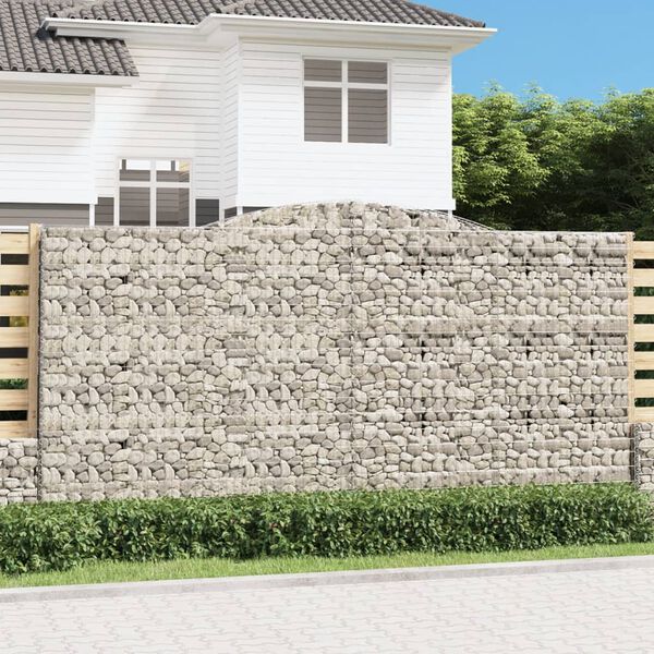 vidaXL Paniers &agrave; gabions arqu&eacute;s 9 pcs 400x50x200/220 cm Fer galvanis&eacute;