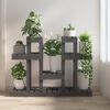 vidaXL Support &agrave; plantes Gris 104,5x25x77,5 cm Bois massif de pin