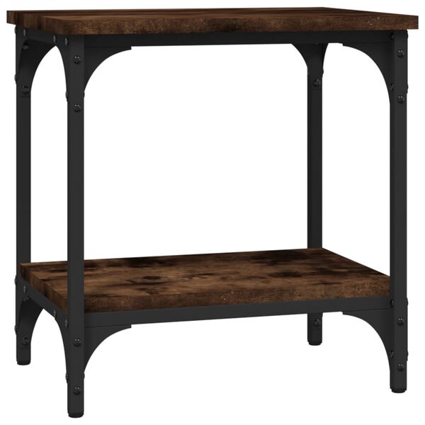 vidaXL Table d'appoint Ch&ecirc;ne fum&eacute; 40x30x42 cm Bois d'ing&eacute;nierie