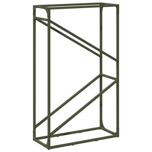 vidaXL Portant de bois chauffage vert olive 60x25x100 cm