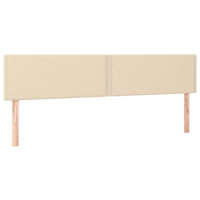 vidaXL Sommier à lattes de lit avec matelas Crème 160x200 cm Tissu