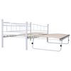 vidaXL Cadre de lit blanc acier 180x200/90x200 cm
