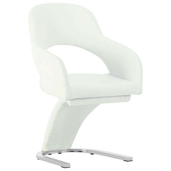 vidaXL Chaises &agrave; manger lot de 2 blanc similicuir