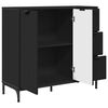 vidaXL Buffet avec tiroir Noir 89,5 x 33 x 82 cm Bois d'ing&eacute;nierie