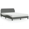 vidaXL Lit avec matelas Dover gris fonc&eacute; 140x200 cm tissu