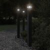 vidaXL Lampadaire d'extérieur avec capteur noir 110 cm aluminium
