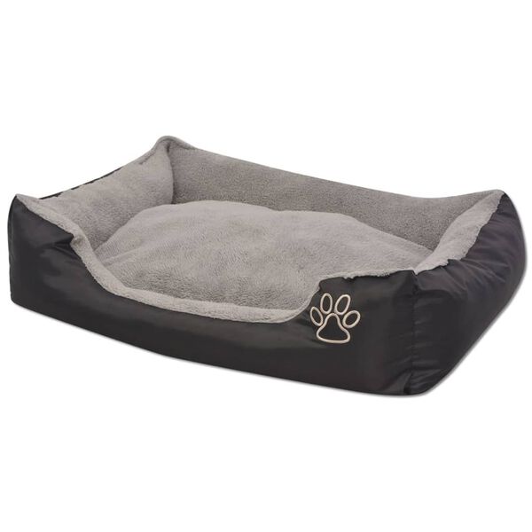 vidaXL Lit pour chiens avec coussin rembourr&eacute; Taille XL Noir
