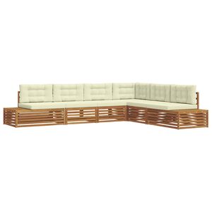 vidaXL 7 pc Ensemble de canap&eacute;s d'ext&eacute;rieur Naturel et Cr&egrave;me